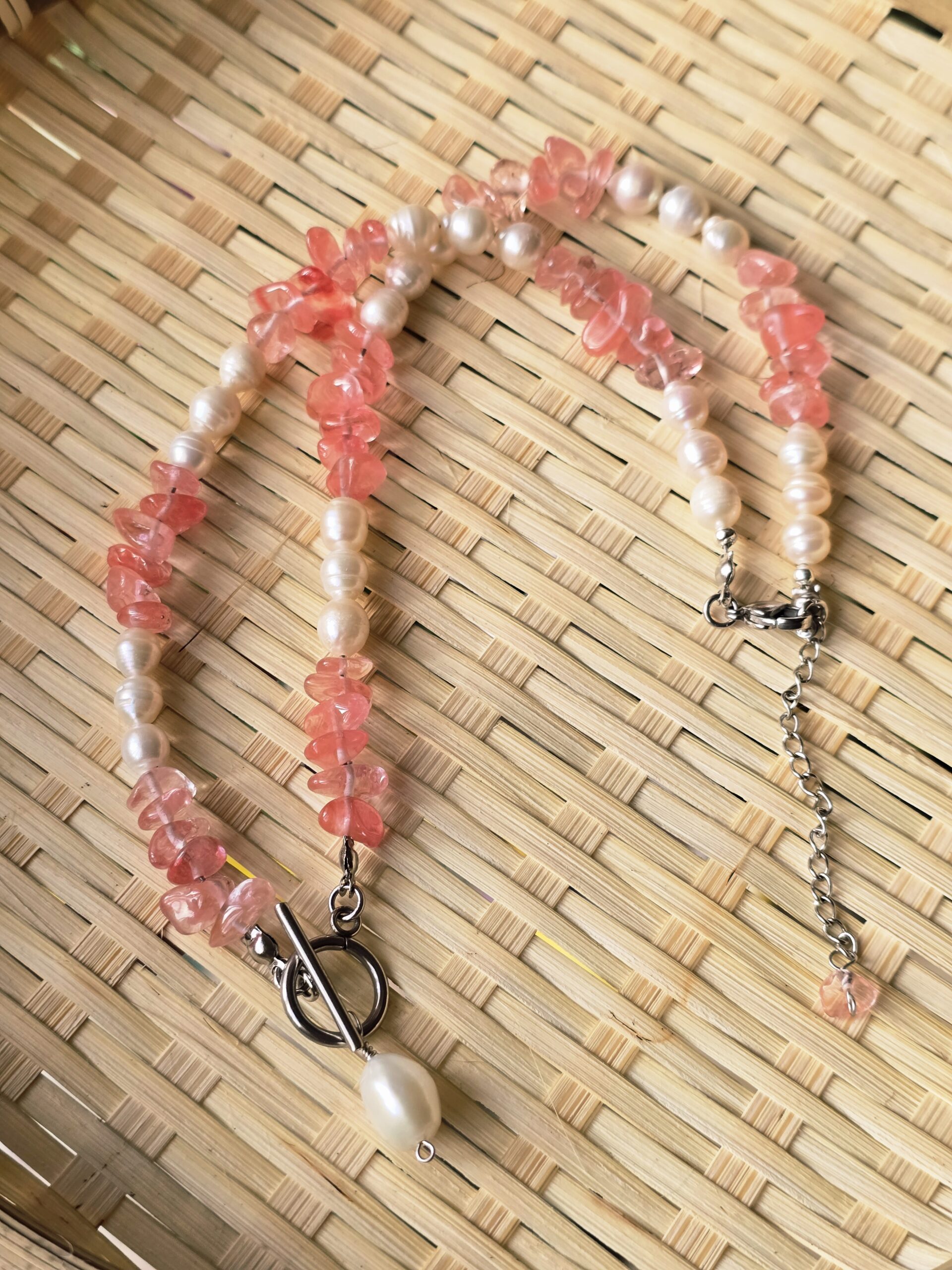 Natural gemstone and pearl necklace - Image 2