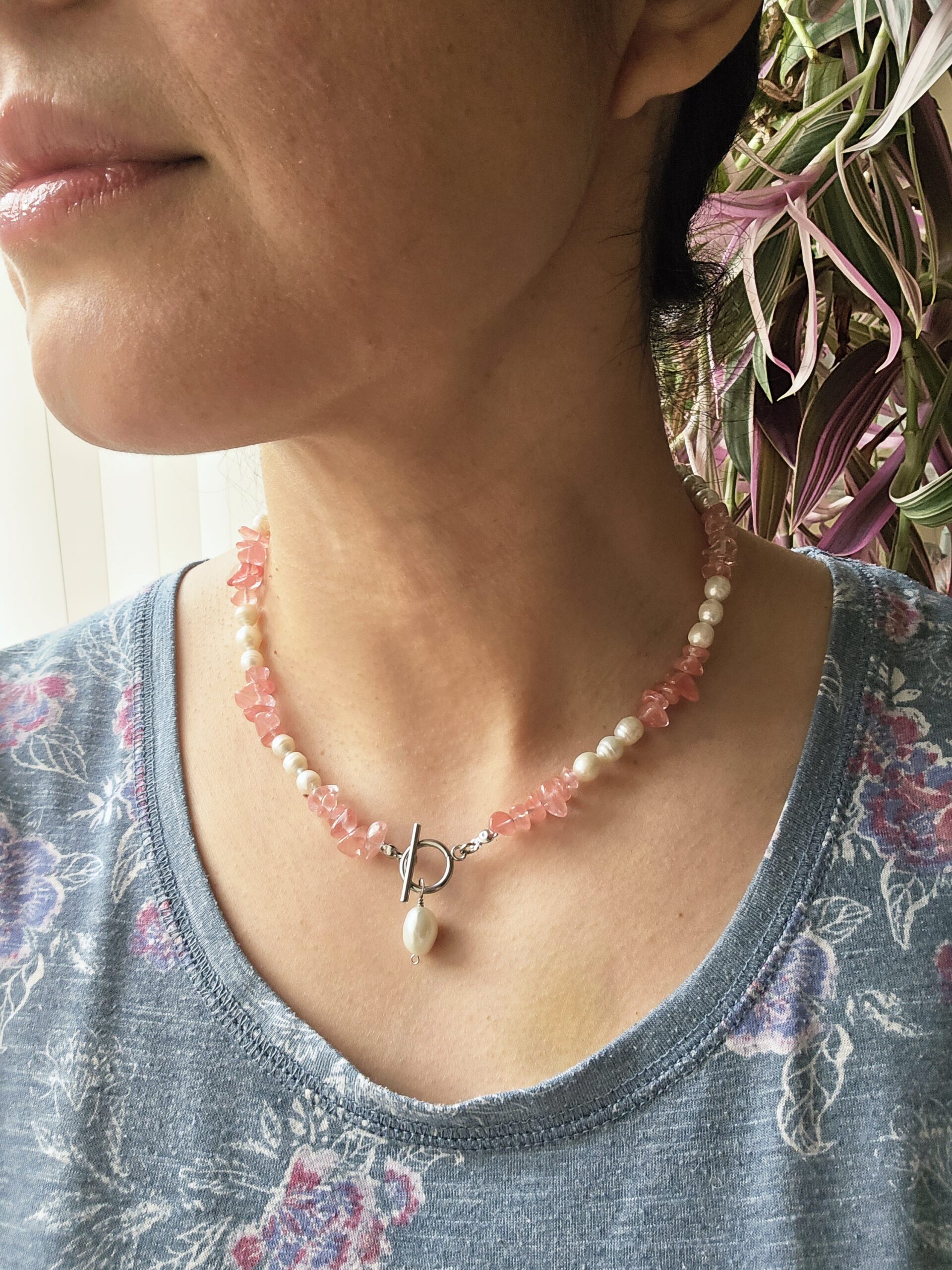 Natural gemstone and pearl necklace - Image 13