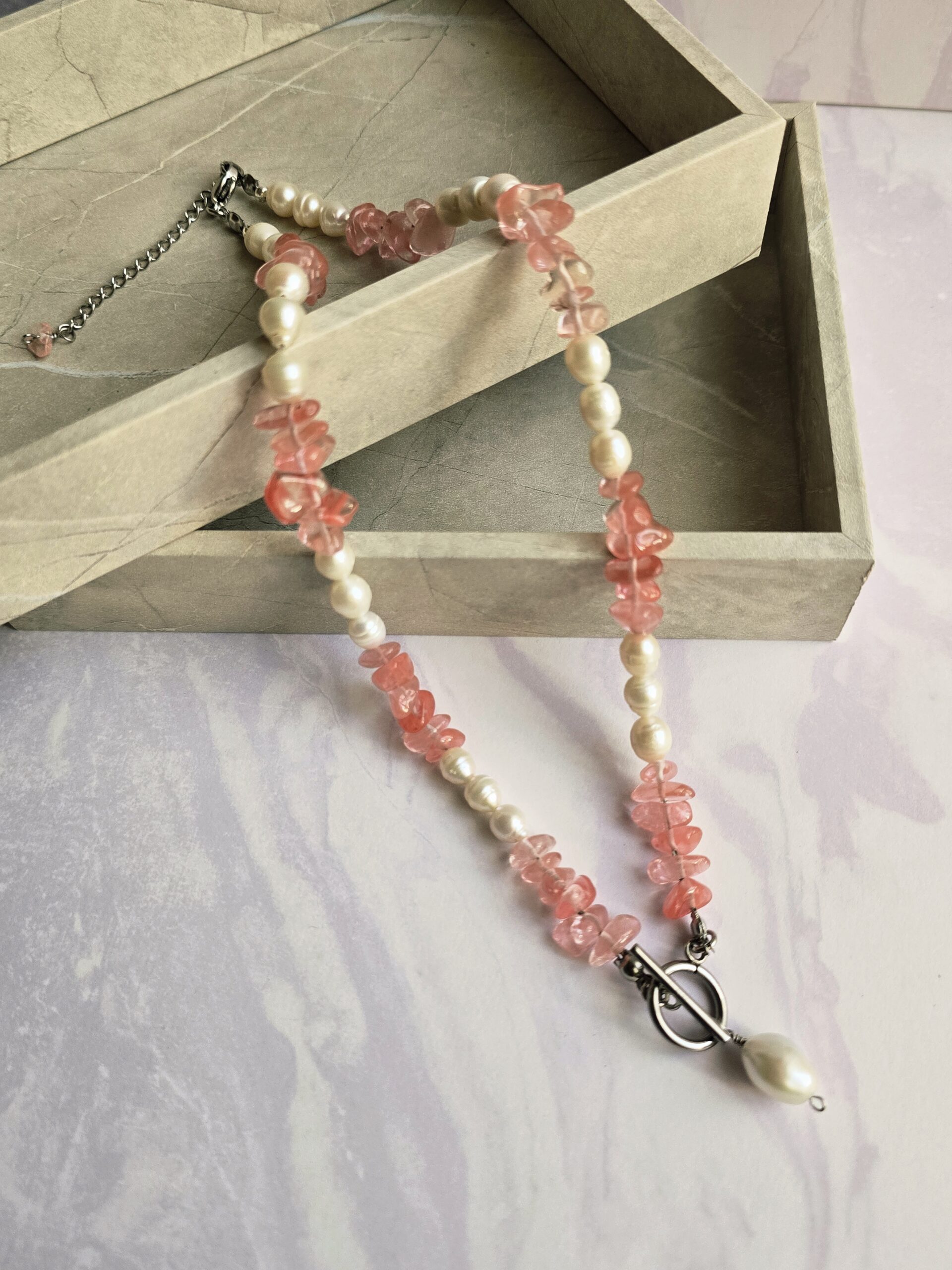 Natural gemstone and pearl necklace - Image 12