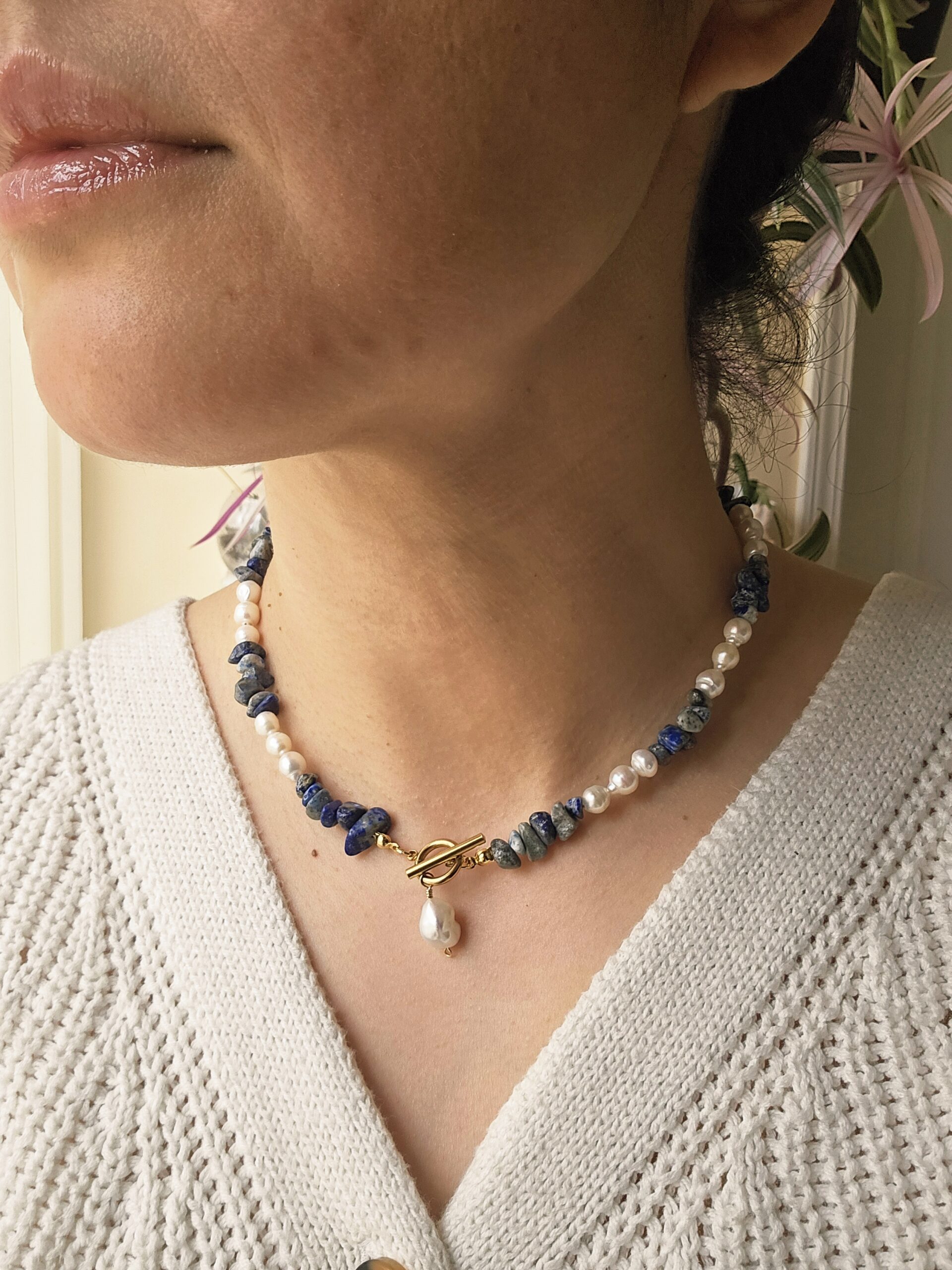 Natural gemstone and pearl necklace - Image 6