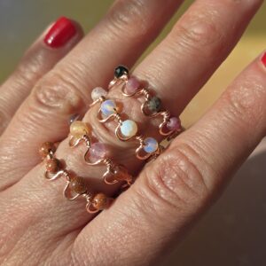 Stackable Copper and gemstone rings
