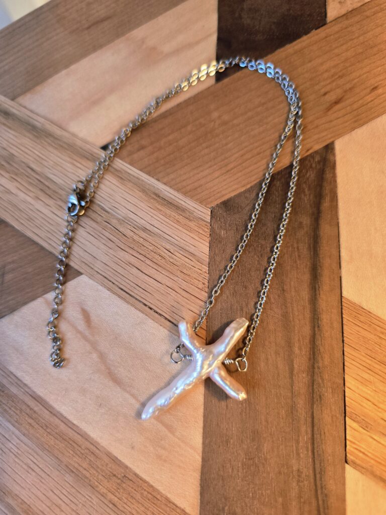 Freshwater Pearl Cross Necklace