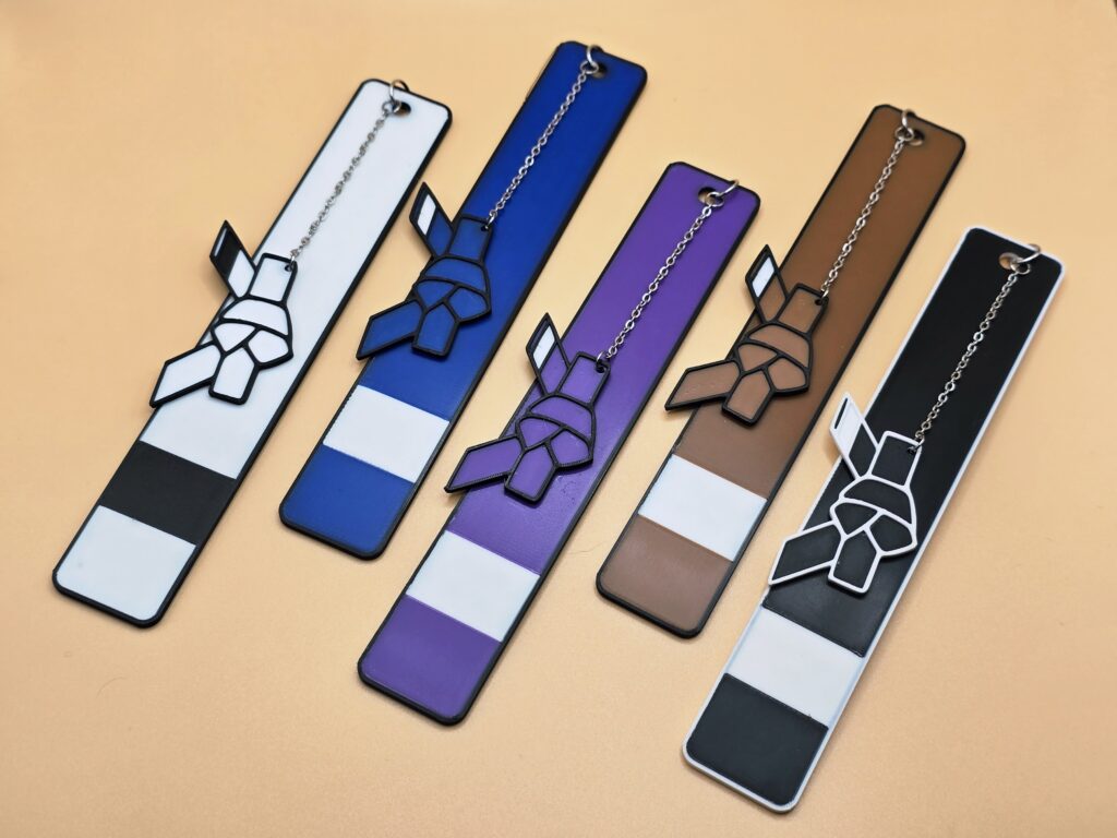 3D printed Jiu-Jitsu belt ranking bookmark