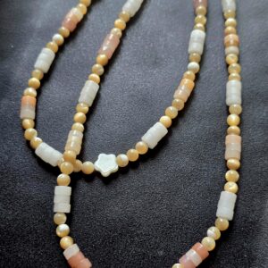 Shell and Sunstone Beaded Necklace