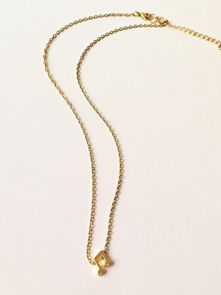 Musical Note Stainless Steel Charm Necklace