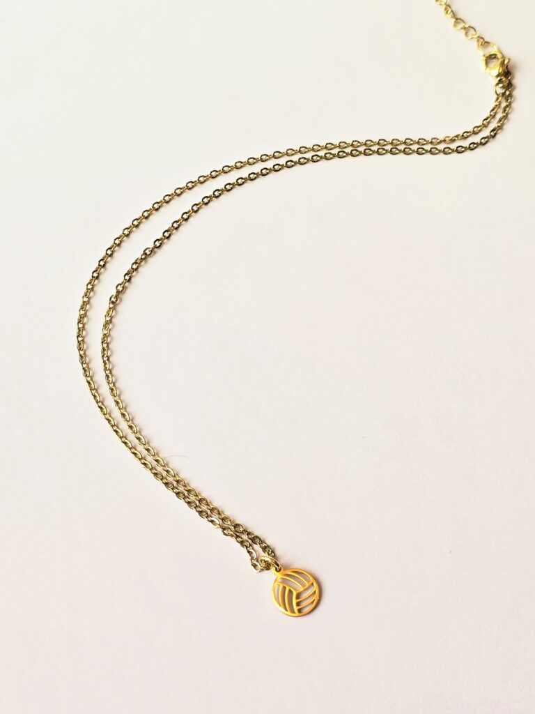 Volleyball Stainless Steel Charm Necklace