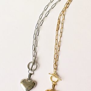 Big Heart Stainless Steel Charm Necklace