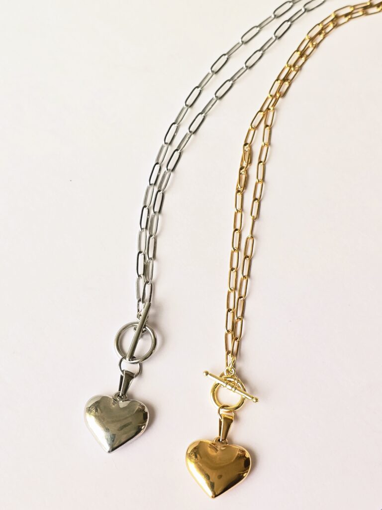 Big Heart Stainless Steel Charm Necklace