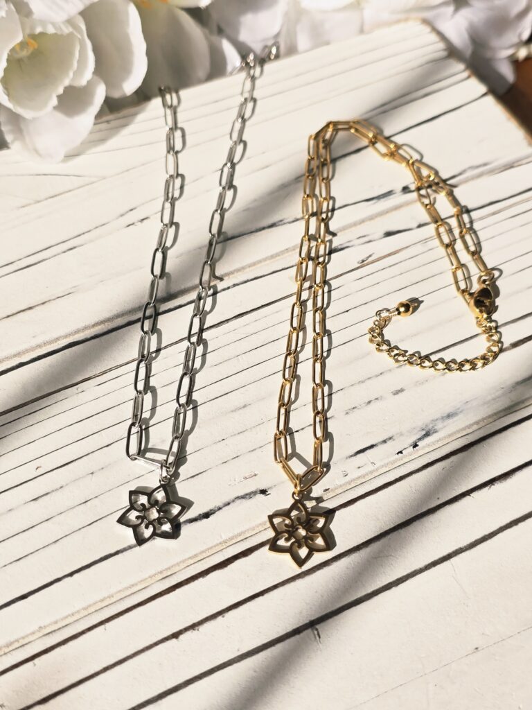 Flower Stainless Steel Charm Necklace