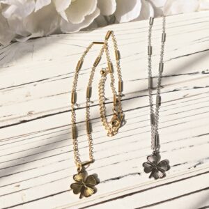Four-leaf Clover Stainless Steel Charm Necklace