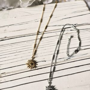 Sun Stainless Steel Charm Necklace
