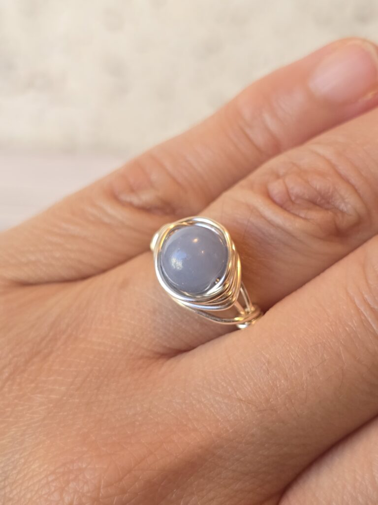 Angelite Solitaire Ring