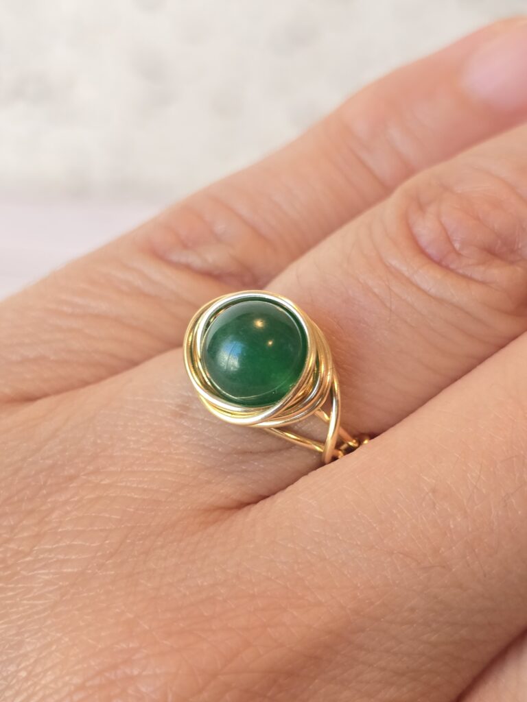 African Jade Solitaire Ring