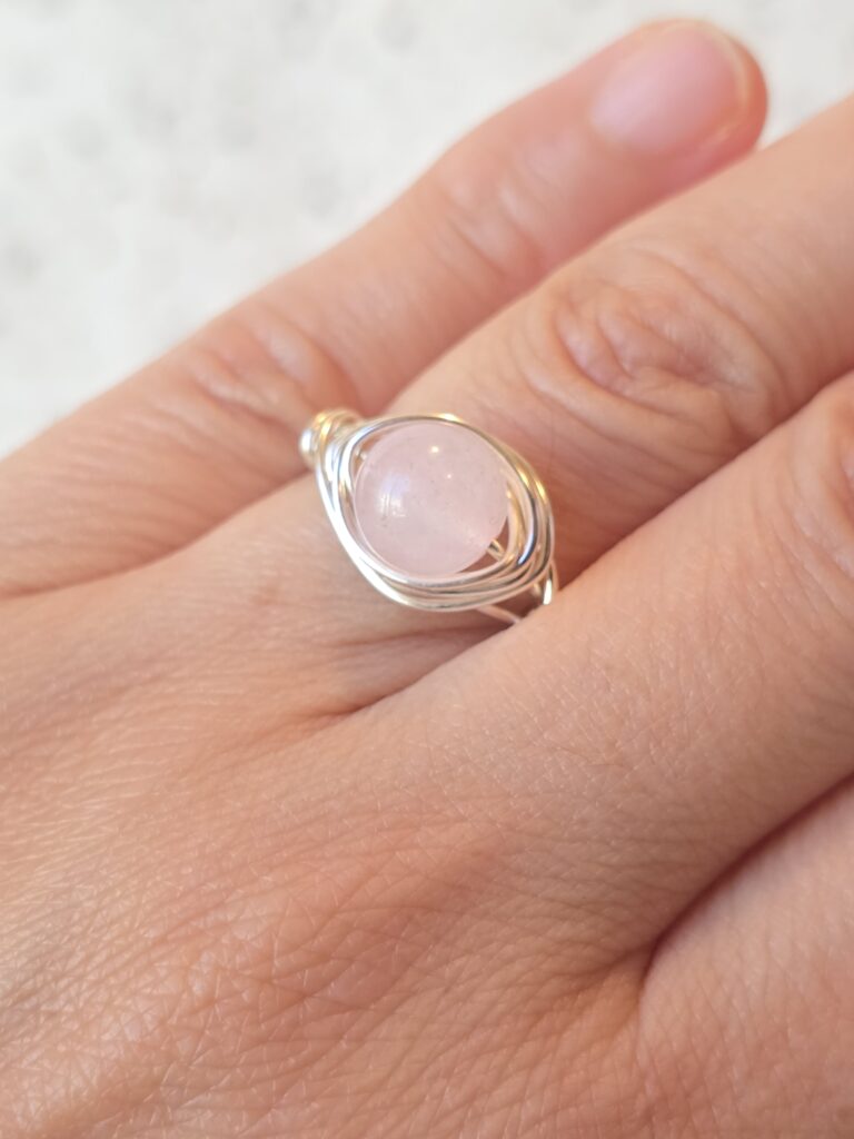 Rose Quartz Solitaire Ring
