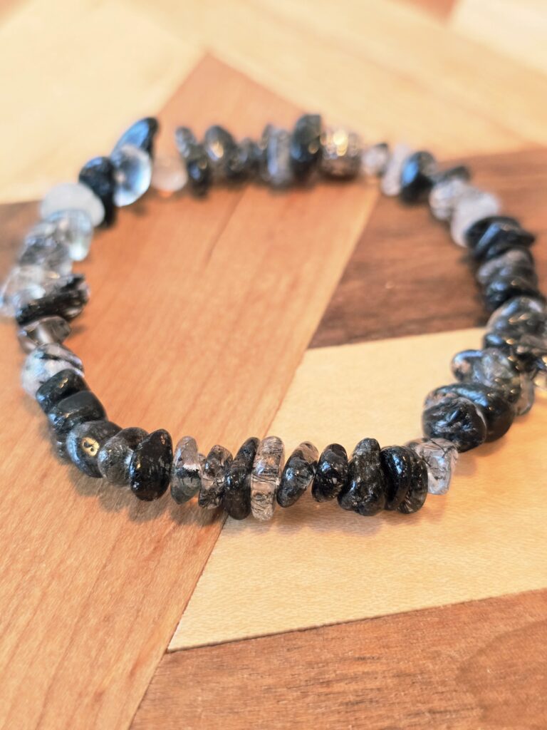 Rutilated Quartz chip stretch bracelet
